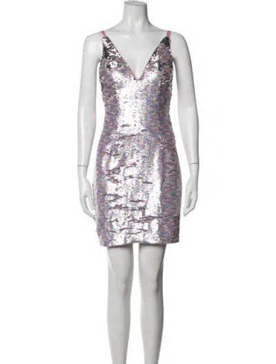 Pre-owned Aidan Mattox Patterned Mini Dress In Pink