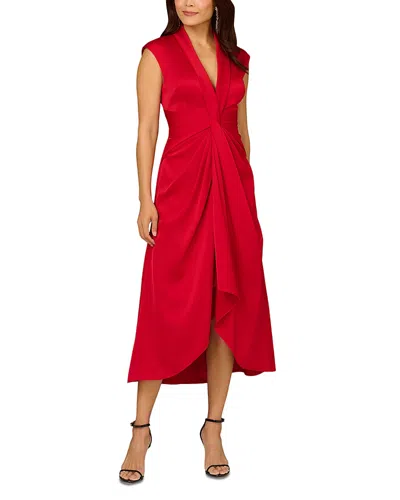 AIDAN MATTOX PLEATED A LINE MIDI DRESS