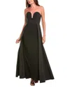 Aidan Mattox Pleated Bodice Ballgown In Black