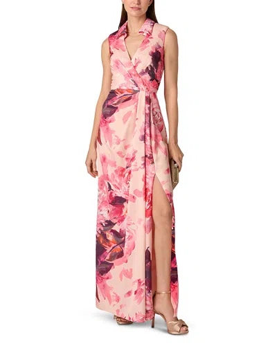 Aidan Mattox Pleated Satin Dress In Multi