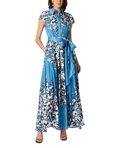Aidan Mattox Printed Chiffon Long Dress In Multi