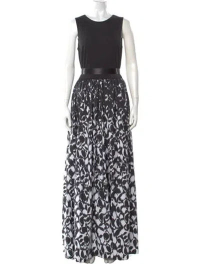 Pre-owned Aidan Mattox Printed Long Dress In Multi