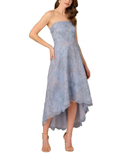 Aidan Mattox Printed Maxi Dress In Purple