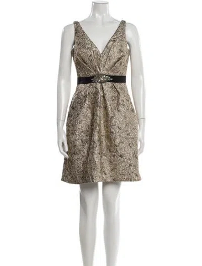 Pre-owned Aidan Mattox Printed Mini Dress