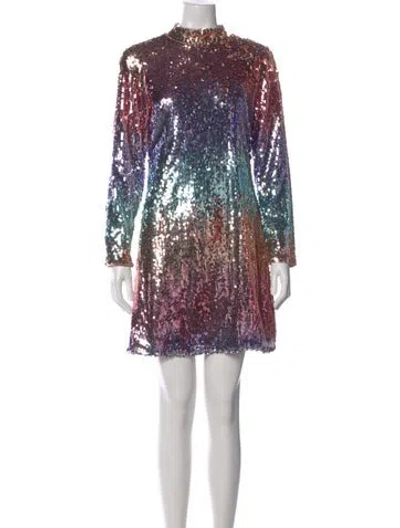 Pre-owned Aidan Mattox Printed Mini Dress In Pink
