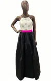 Aidan Mattox Scatted Beaded Bodice Gown In Black/ivory In Black