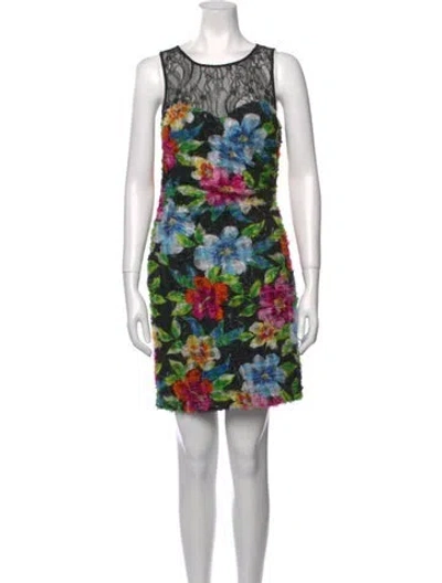 Pre-owned Aidan Mattox Scoop Neck Dress In Black