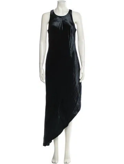 Pre-owned Aidan Mattox Scoop Neck Long Dress In Blue