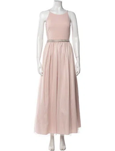 Pre-owned Aidan Mattox Scoop Neck Long Dress In Pink