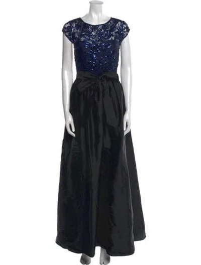 Pre-owned Aidan Mattox Scoop Neck Long Dress W/ Tags In Black