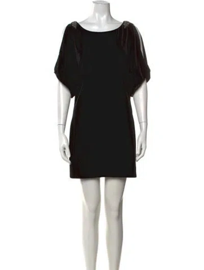 Pre-owned Aidan Mattox Scoop Neck Mini Dress In Black