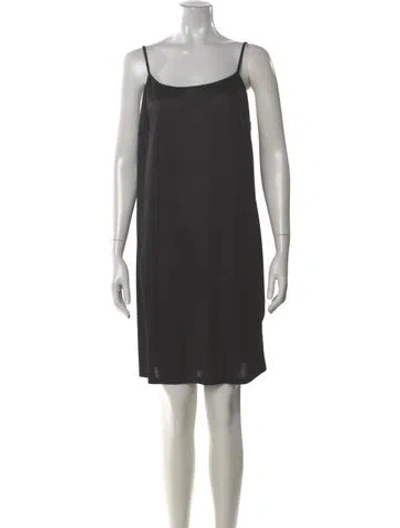 Pre-owned Aidan Mattox Scoop Neck Mini Dress In Gray