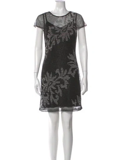 Pre-owned Aidan Mattox Scoop Neck Mini Dress W/ Tags In Black