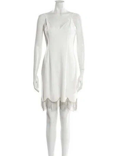 Pre-owned Aidan Mattox Scoop Neck Mini Dress W/ Tags In White