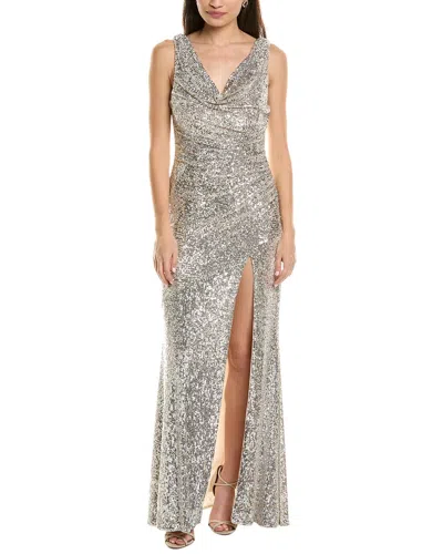 Aidan Mattox Sequin Gown In Metallic