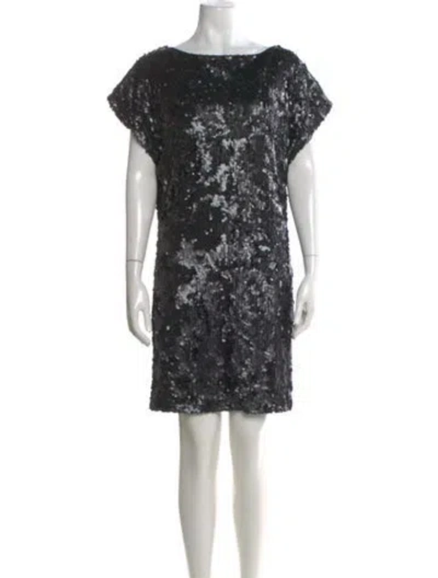 Pre-owned Aidan Mattox Sequin Mini Dress In Black
