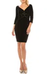 Aidan Mattox Short Fitted Bodycon Dress Md1e200249 In Black