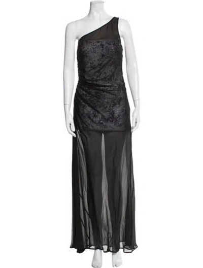 Pre-owned Aidan Mattox Silk Mini Dress In Black