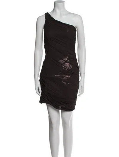 Pre-owned Aidan Mattox Silk Mini Dress In Brown