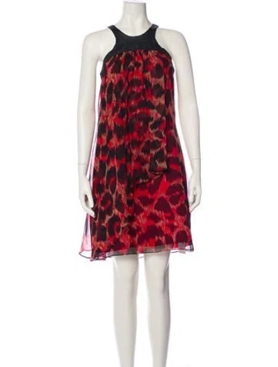 Pre-owned Aidan Mattox Silk Mini Dress In Multi