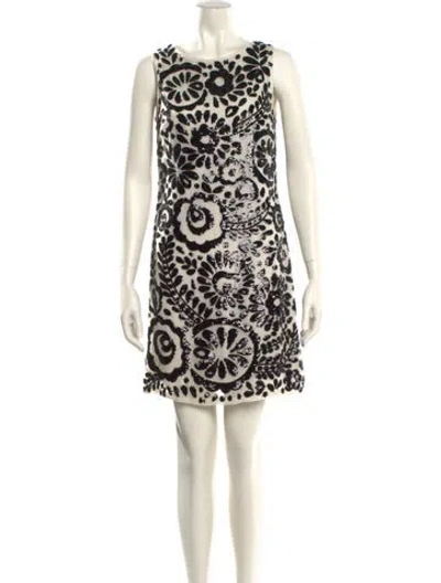 Pre-owned Aidan Mattox Silk Mini Dress In Neutral