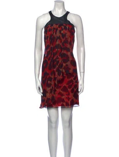 Pre-owned Aidan Mattox Silk Mini Dress In Red