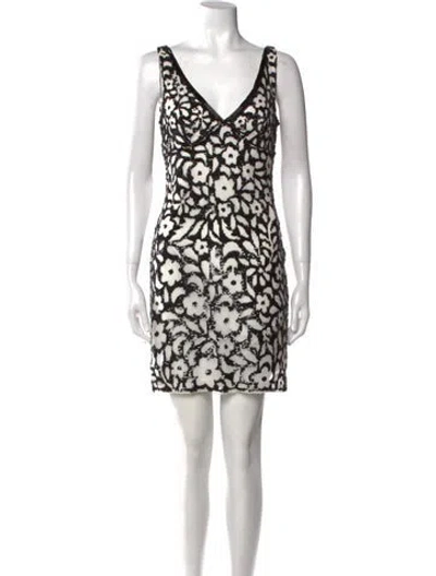 Pre-owned Aidan Mattox Silk Mini Dress In White