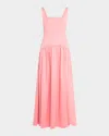 Aidan Mattox Sleeveless A-line Stretch Mikado Maxi Dress In Navy