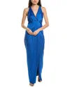 Aidan Mattox Slim Column Gown In Blue