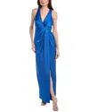 Aidan Mattox Slim Column Gown In Blue
