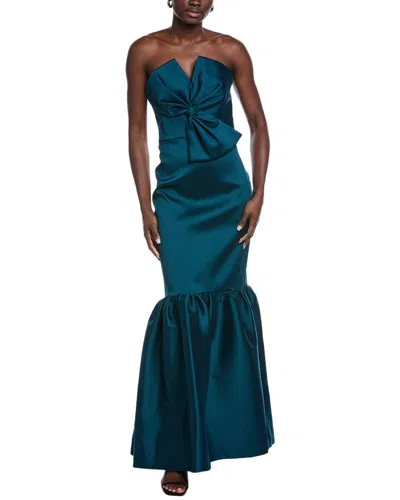 Aidan Mattox Solid Gown In Blue