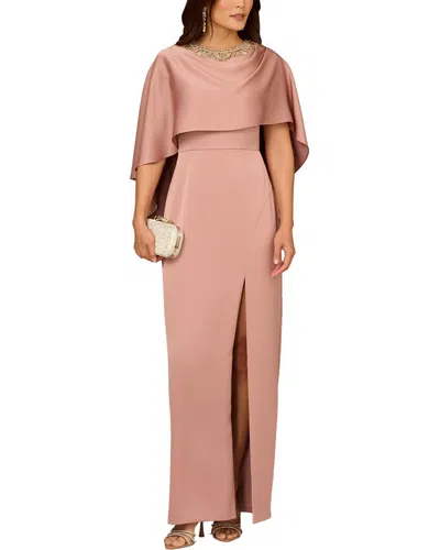 Aidan Mattox Solid Maxi Dress In Am248-warm Cameo
