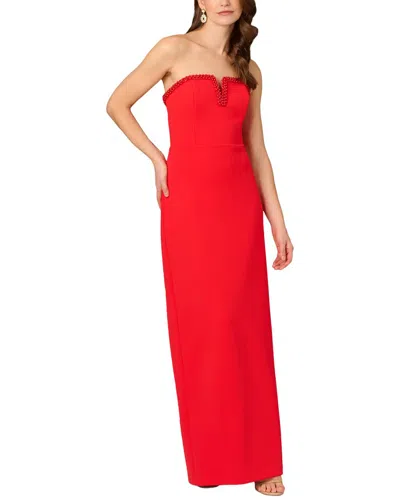 Aidan Mattox Solid Maxi Dress In Red