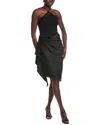 Aidan Mattox Solid Mid Dress In Black