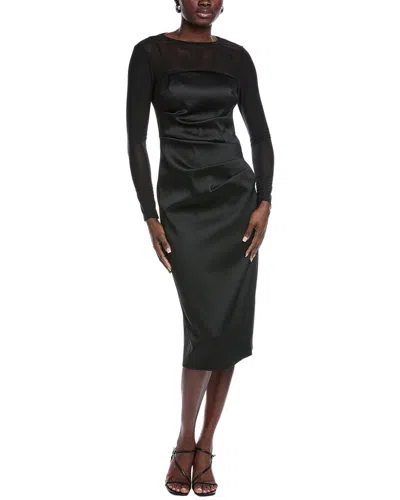 Aidan Mattox Solid Mid Dress In Black