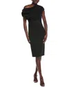Aidan Mattox Solid Mid Dress In Black