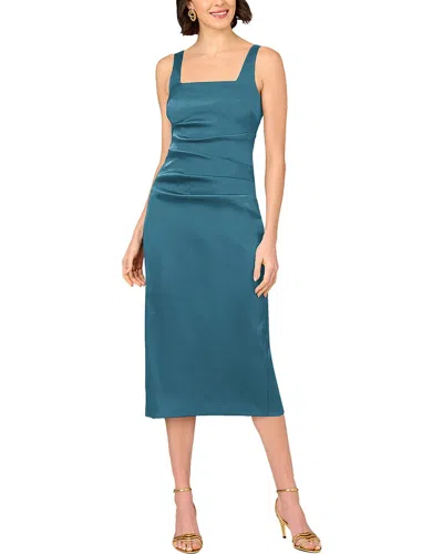 Aidan Mattox Solid Midi Dress In Green