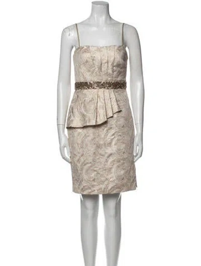 Pre-owned Aidan Mattox Square Neckline Knee-length Dress