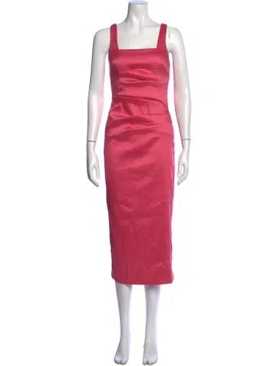 Pre-owned Aidan Mattox Square Neckline Knee-length Dress W/ Tags In Pink
