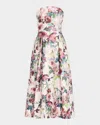 Aidan Mattox By Adrianna Papell Floral Strapless Jacquard Cocktail Dress In Pink