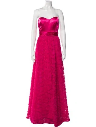 Pre-owned Aidan Mattox Strapless Long Dress In Pink