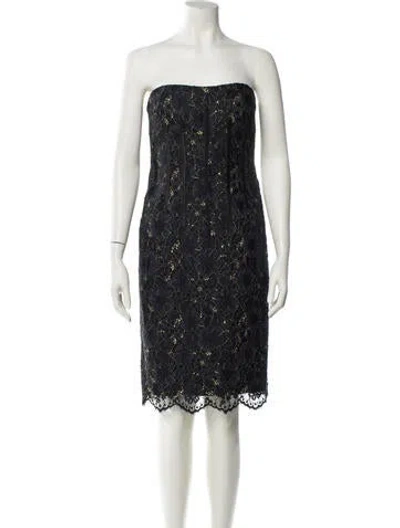 Pre-owned Aidan Mattox Strapless Mini Dress In Black