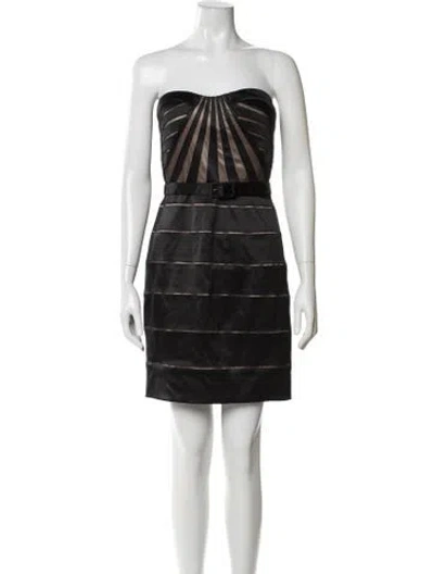 Pre-owned Aidan Mattox Strapless Mini Dress In Neutral