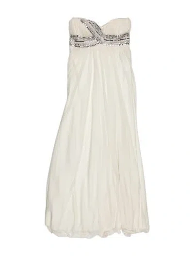 Pre-owned Aidan Mattox Strapless Mini Dress In White
