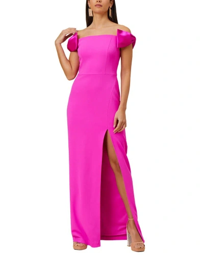 Aidan Mattox Stretch Crepe Column Gown In Pink