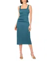 Aidan Mattox Stretch Mikado Midi Dress In Blue