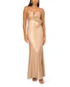 Aidan Mattox Twist Gown In Mink