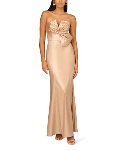 Aidan Mattox Twist Gown In Mink