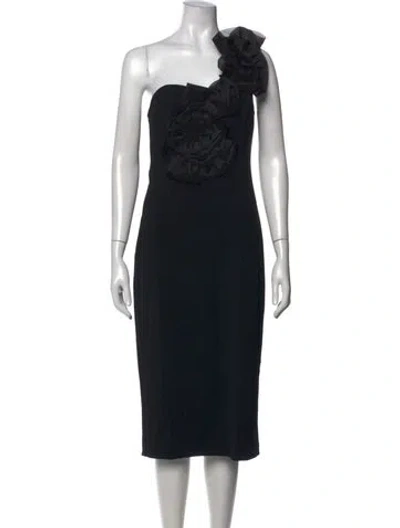 Pre-owned Aidan Mattox Vintage Knee-length Dress In Black
