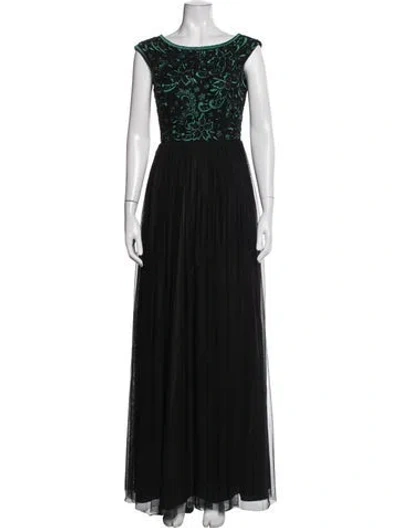 Pre-owned Aidan Mattox Vintage Long Dress In Black/white